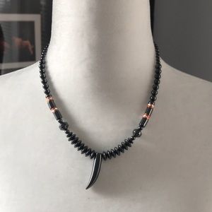 Black beaded necklace